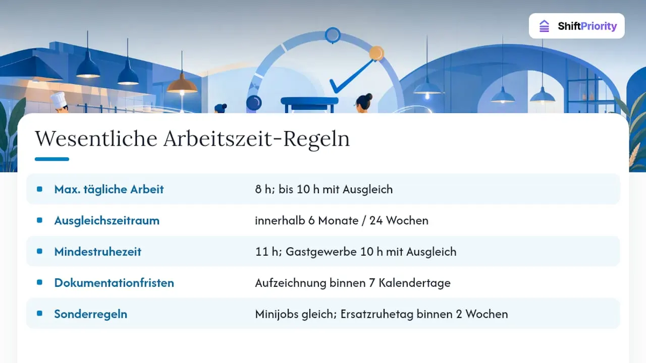Was schreibt das Arbeitszeitgesetz für die Gastronomie vor? - overview diagram