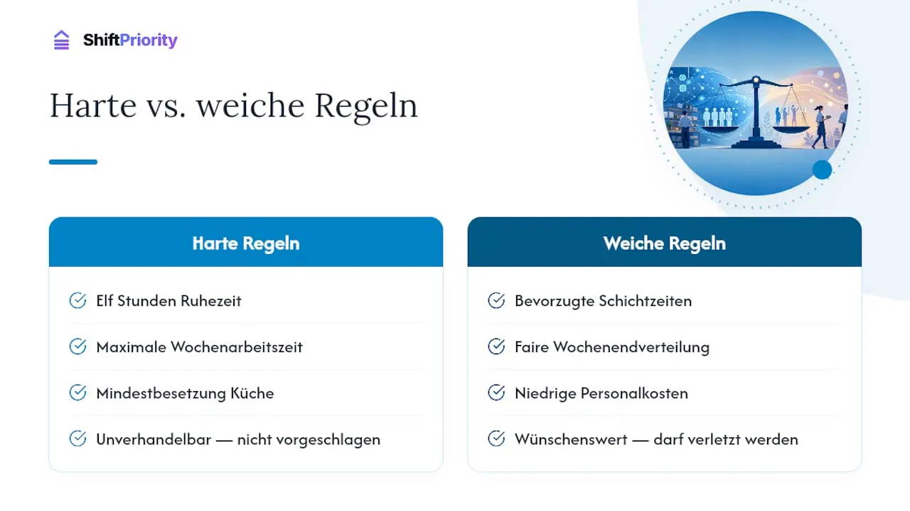 Diagramm mit harten und weichen Planungseinschränkungen