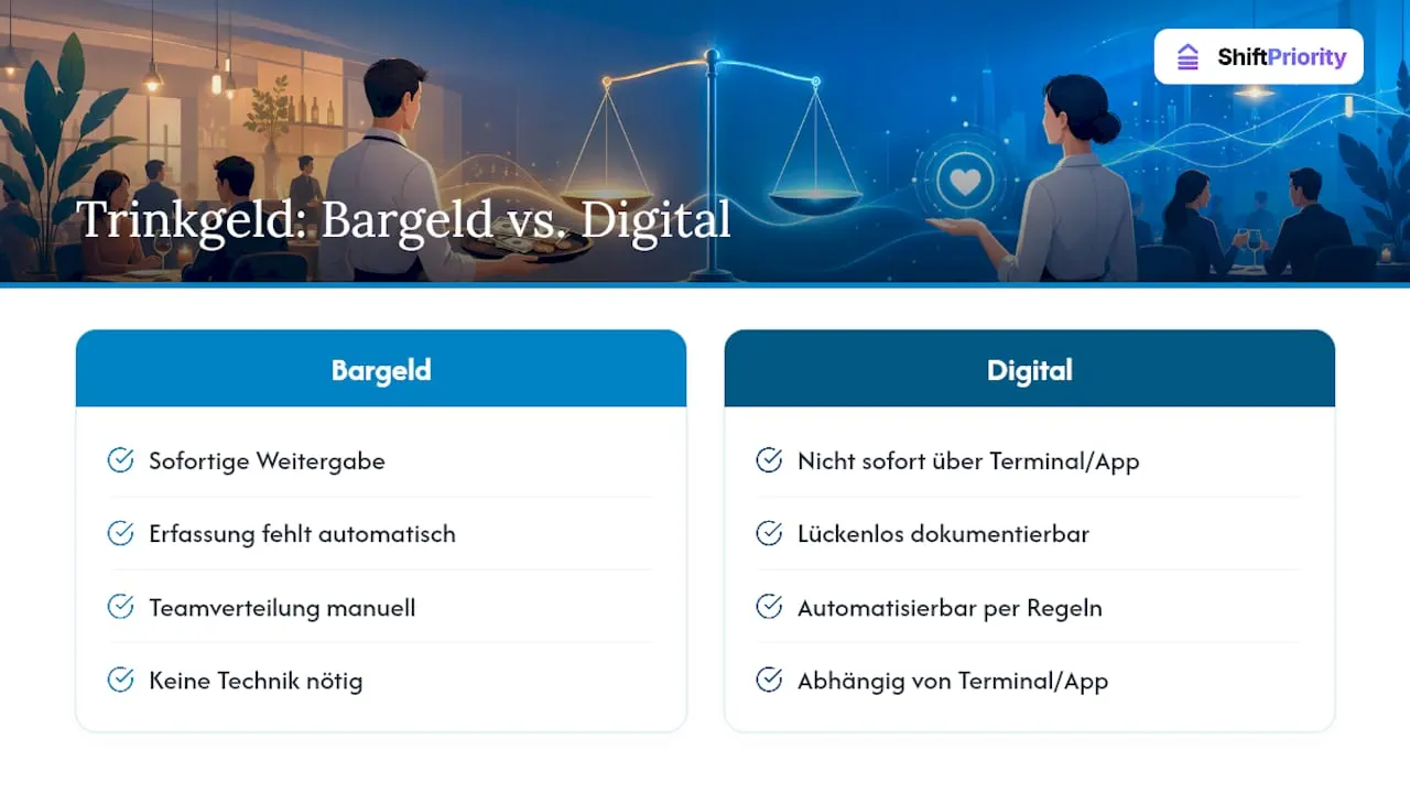 Digitales Trinkgeld versus Bargeld: Ein Vergleich