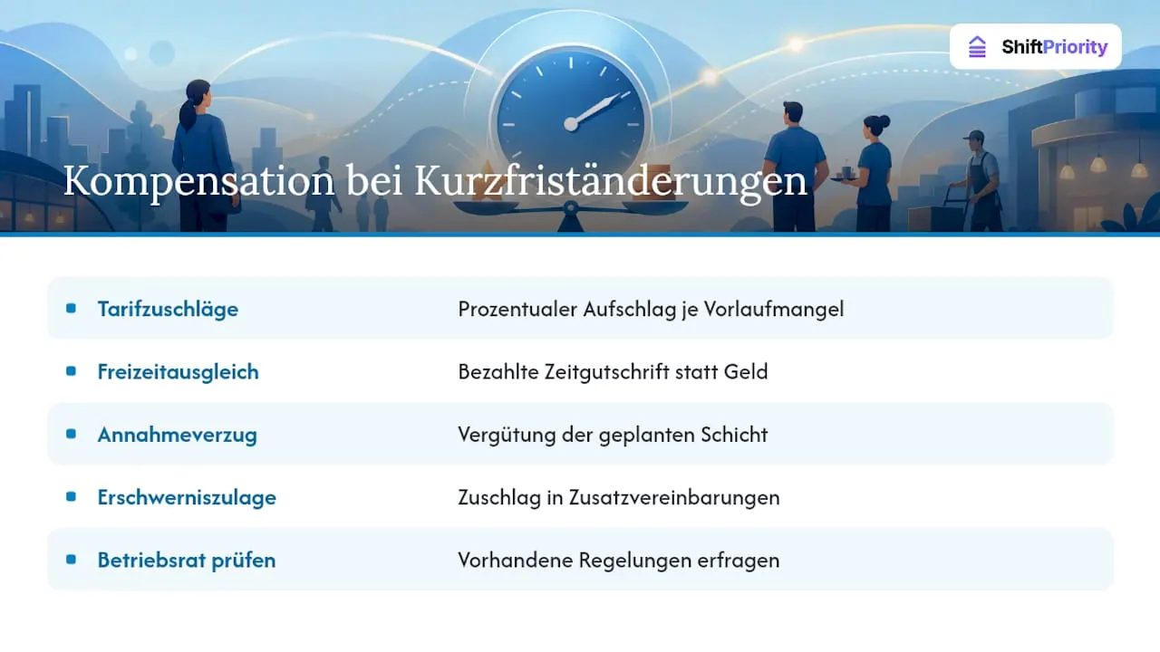 Möglichkeiten der Kompensation bei kurzfristigen Änderungen - overview diagram