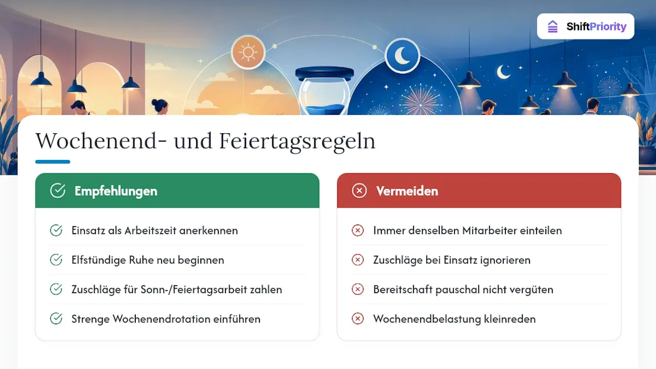 Gilt an Wochenenden und Feiertagen eine andere Rufbereitschaftsregelung? - overview diagram