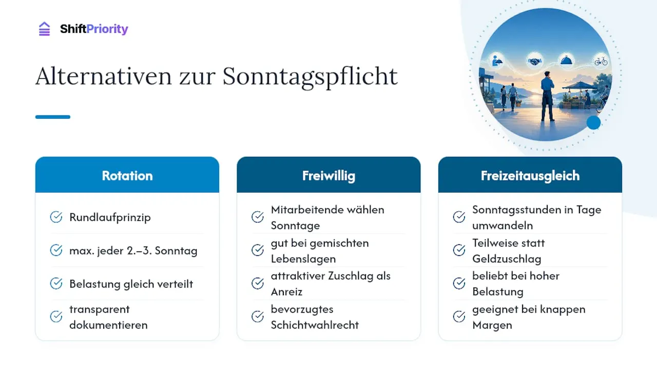 Alternativen zur klassischen Sonntagspflicht - overview diagram