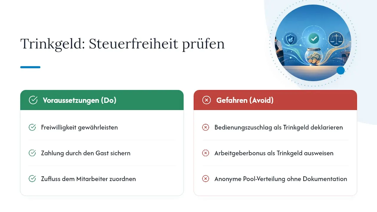 Wann bleibt Trinkgeld tatsächlich steuerfrei? - overview diagram
