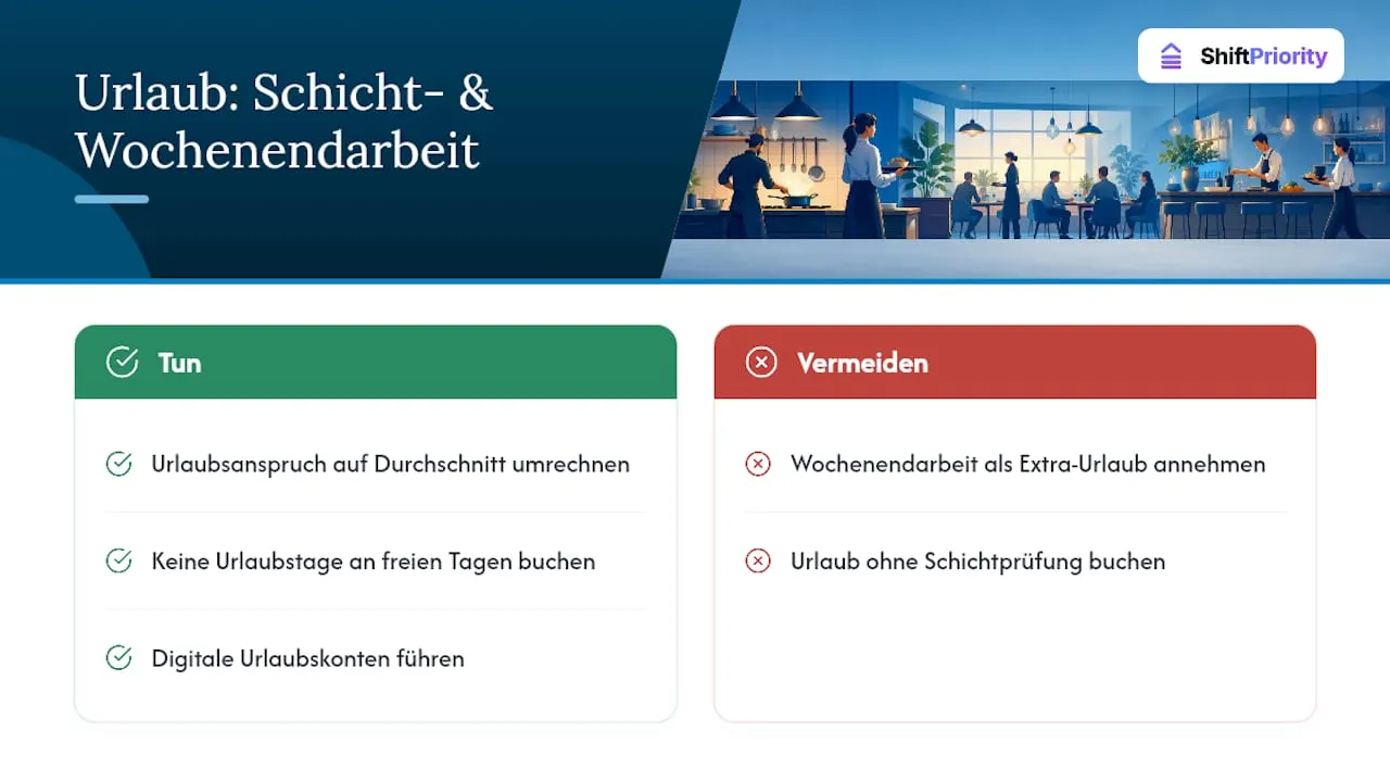 Wie wirkt sich Schicht- und Wochenendarbeit auf den Urlaub aus? - overview diagram